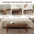 thumbnail image 3 of 43'' Upholstered Faux Leather Bench, Modern Accent Ottoman Bench for Bedroom, Living Room, Dinning Room, Hallway, Brown, 3 of 8