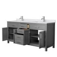 thumbnail image 2 of Wyndham Collection Beckett 72" Wood Double Bathroom Vanity in Gray/Nickel, 2 of 3