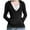Black-19, variant on STETMN Hoodie Sweatshirt for Women Casual V Neck Plain Tops Slim Fit Sport Shirt with Pocket