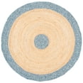 thumbnail image 2 of SAFAVIEH Braided Carina Bordered Reversible Area Rug, Light Blue/Gold, 3' x 3' Round, 2 of 11