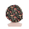 thumbnail image 1 of wonima11 Satin Lined Bonnet, Sleeping Beanie, Red Mushroom Green Leaves Headwear Curly Natural Long Haircare Cover Sleep Caps Breathable Hair Coverings Hat for Women, 1 of 1