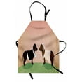 thumbnail image 1 of Dachshund Apron Cute Groom and Bride Dogs Marriage Themed Ceremonial Illustration Cartoon Style, Unisex Kitchen Bib Apron with Adjustable Neck for Cooking Baking Gardening, Multicolor, by Ambesonne, 1 of 3