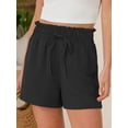 thumbnail image 2 of ANRABESS Shorts for Women Summer Casual High Waisted Wide Leg Drawstring Lounge Shorts Comfy 2026 Beach Vacation Clothes Black S, 2 of 10