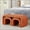 Orange, variant on Modern U-Shaped Teddy Ottoman Set of 3 with Soft Beige Canvas 44 " and 18 " Stools Perfect for Living Room Footrest or Entryway