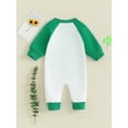 thumbnail image 4 of Bslissey Baby Girls Boys Footless Jumpsuit 3M 6M 12M 18M Long Sleeve Letter Clover Print Sweatshirt Rompers Newborn Infant Casual Playsuit Spring Fall Daily Outfit, 4 of 9