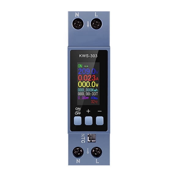 AC Voltmeter Ammeter Wattmeter Din Rail Mount Energy Meter AC 100-290V KWh Power Meter LED Digital Display Detector