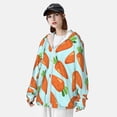 thumbnail image 3 of Vsdgher Cartoon Carrot Print Adult Hoodie Shirts Rash Guard for Men Women,Long Sleeve Sun Protection Fishing Shirts for Athletic Running Swim-XX-Large, 3 of 7