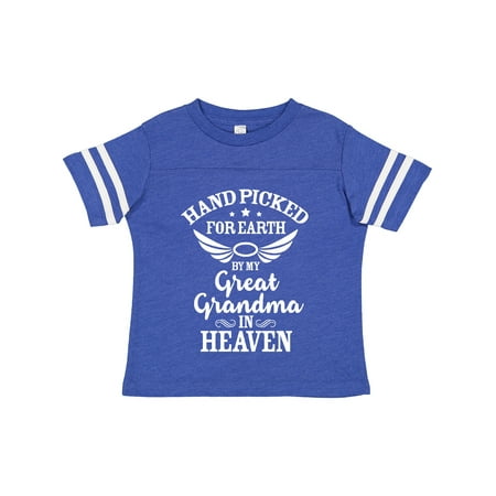 

Inktastic Handpicked for Earth by My Great Grandma in Heaven Gift Toddler Boy or Toddler Girl T-Shirt