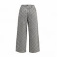 thumbnail image 6 of Horkkom Plaid Pants for Women High Waisted Wide Leg Dress Pants Casual Loose Pleated Pants with Pockets L, 6 of 9