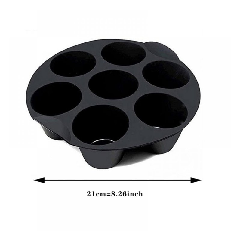  LIBERHAUS Silicone Muffin Pan - Black, 7 Cupcake Pans, Air Fryer,  Nonstick, Easy to Clean, Baking Pan for Microwave, Oven, Freezer,  Dishwasher: Home & Kitchen