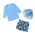 thumbnail image 3 of GYRATEDREAM Toddler Kid Boys Two Pieces Swimsuit Set Boys Bathing Suit Rash Guards with Hat UPF 50+ 3-4 Years, 3 of 3