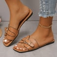 thumbnail image 4 of LSLJS Straight-line Belt Buckle Decorated Solid Color Rectangula Open Toe Sandals, Womens Sandals, 4 of 6