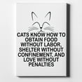 thumbnail image 1 of Cats Obtain Food without Labor - 11" x 14" - Decorative Canvas Wall Art - White Edge - 5/8" Gallery Wrapped, 1 of 2