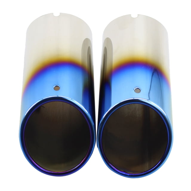 Paquete de 2 tubos de punta de Silenciador DYNWAVEMX Silenciador de la cola del escape del automóvil 2,8 pulgadas Azul