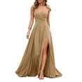 thumbnail image 2 of Aimik Evening Gown for Women V-Neck Ruched Wrap Maxi Dress with High Slit Sleeveless Backless Dress Summer Dresses for Women, 2 of 6