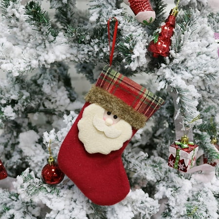 

Christmas Decorations Savings Clearance 2022! TAGOLD Christmas Decoration Socks Festival Printing Gift Bag Pendant Candy Bag