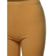 thumbnail image 4 of A2Y Women's Basic Solid Premium Cotton Mid Thigh High Rise Biker Bermuda Shorts Light Mustard 2XL, 4 of 5