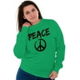 thumbnail image 4 of Hippie Peace Sign Make Love Not War Unisex Plus Fleece Graphic Sweatshirt Brisco Brands 4X, 4 of 5