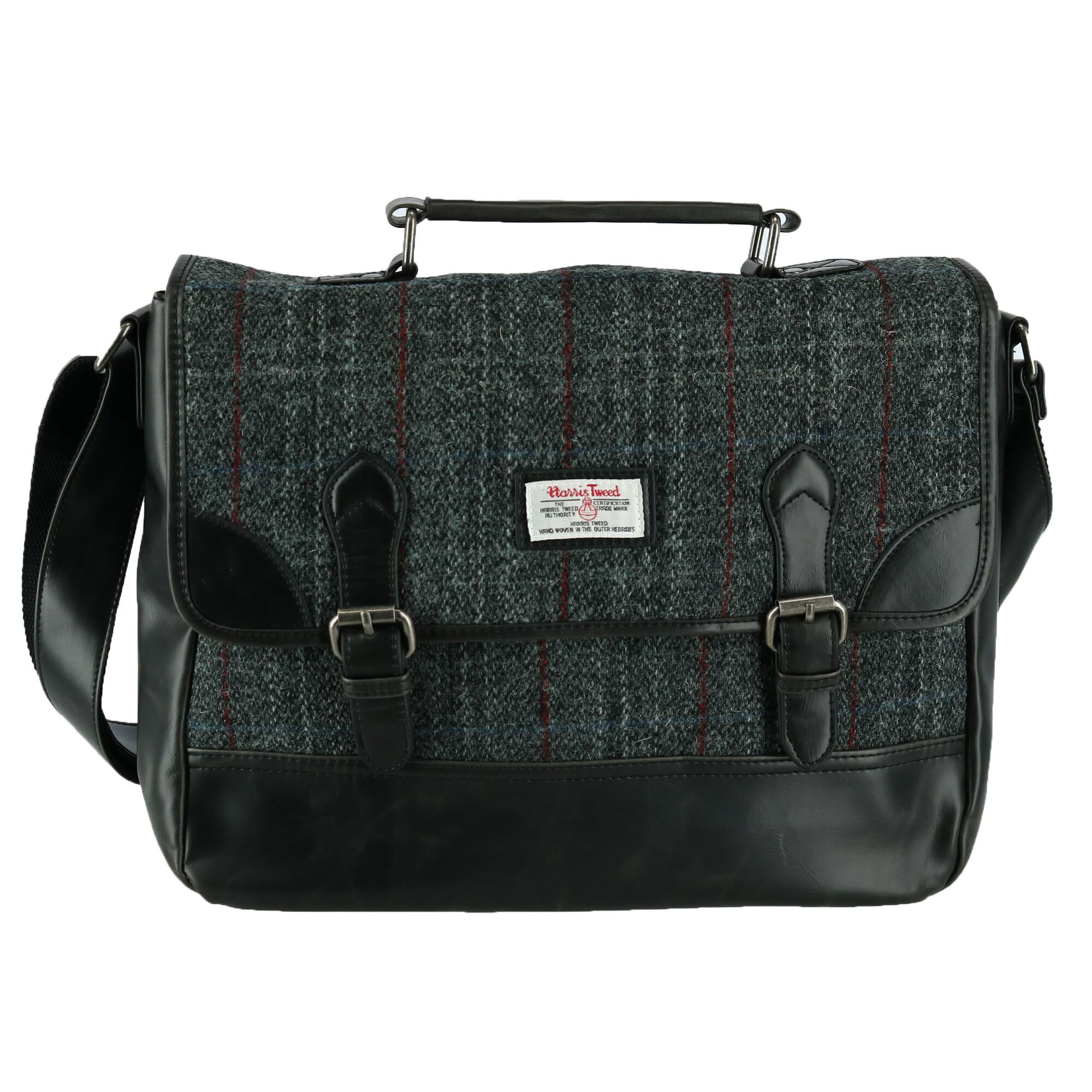 The British Bag Company Mens Berneray Harris Tweed and Leather Bifold Wallet