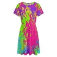 thumbnail image 4 of Neon Sundress Short Sleeve Dress Summer Women Clothes Dress for Women Dresses, 4 of 7