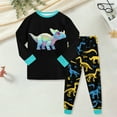 thumbnail image 2 of Linfrsh Boys Pajamas Size 6/7 Toddler Boys Pajamas Monster Truck Cotton Kids Dinosaur 2 Piece Truck Pjs Sleepwear Clothes Sets(Black,4-5 Years), 2 of 5