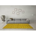 thumbnail image 3 of Ahgly Company Machine Washable Indoor Square Solid Yellow Modern Area Rugs, 5' Square, 3 of 4
