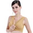 thumbnail image 4 of Ketyyh-chn99 Maternity Nursing Bras Womens Sleeping Nursing Bra Wirefree front buckle Breastfeeding Maternity Bralette Beige,3XL, 4 of 5