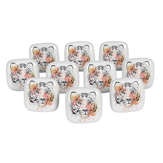 IBA Indianbeautifulart Multicolor Tiger Face Animal Furniture Door Knobs Ceramic Cabinet Cupboard Handle Pull