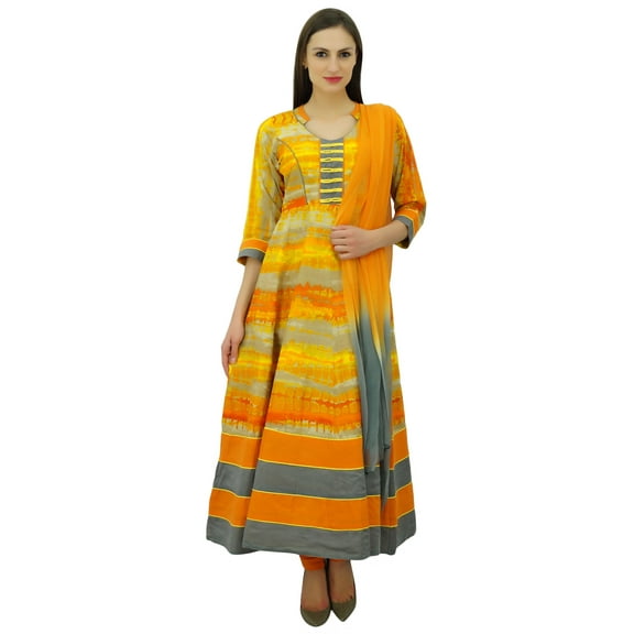 Atasi Women'S Designer Cotton Anarkali Salwar Kameez Indian Suit With Dupatta