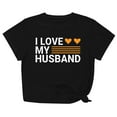 thumbnail image 2 of Lilgiuy Heart Valentines Day Shirt for Women's I LOVE MY HUSBAND Letter Print Graphic Tees Short Sleeve Tops Casual Summer T Shirt for Work Office Business, 2 of 5