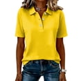 thumbnail image 5 of Women's Polos Golf Shirts Short Sleeve Collared Shirt Quick Dry Tennis Work Athletic Tops Yellow 2XL, 5 of 5