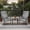 Gray, variant on YYAo Outdoor Bistro Set, Outdoor Conversation Sets, 3 Pieces Patio Rattan Bistro Set with High Backrest and Armrest-Brown