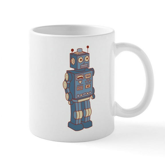 CafePress - Vintage Robot Mugs - 11 oz Ceramic Mug - Novelty Coffee Tea Cup