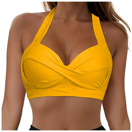 adviicd Plus Size Bikini Top Only - Large Bust Swim Top Swim Bra Bathing Suit Top 2025 Swimsuits Top Push up Swimsuits for Women (Orange L)