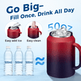 thumbnail image 6 of SUNSOC 50 oz Insulated Mug with Handle Keeps Cold for 36hrs 2-in-1 lid 100% leakproof Travel Coffee Mug,Stainless Steel Tumbler with Double-walled Vacuum, 6 of 9
