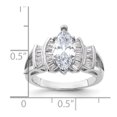 thumbnail image 3 of Sterling Silver Rhodium-plated Marquise Shape Center CZ Ring QR2021, 3 of 6