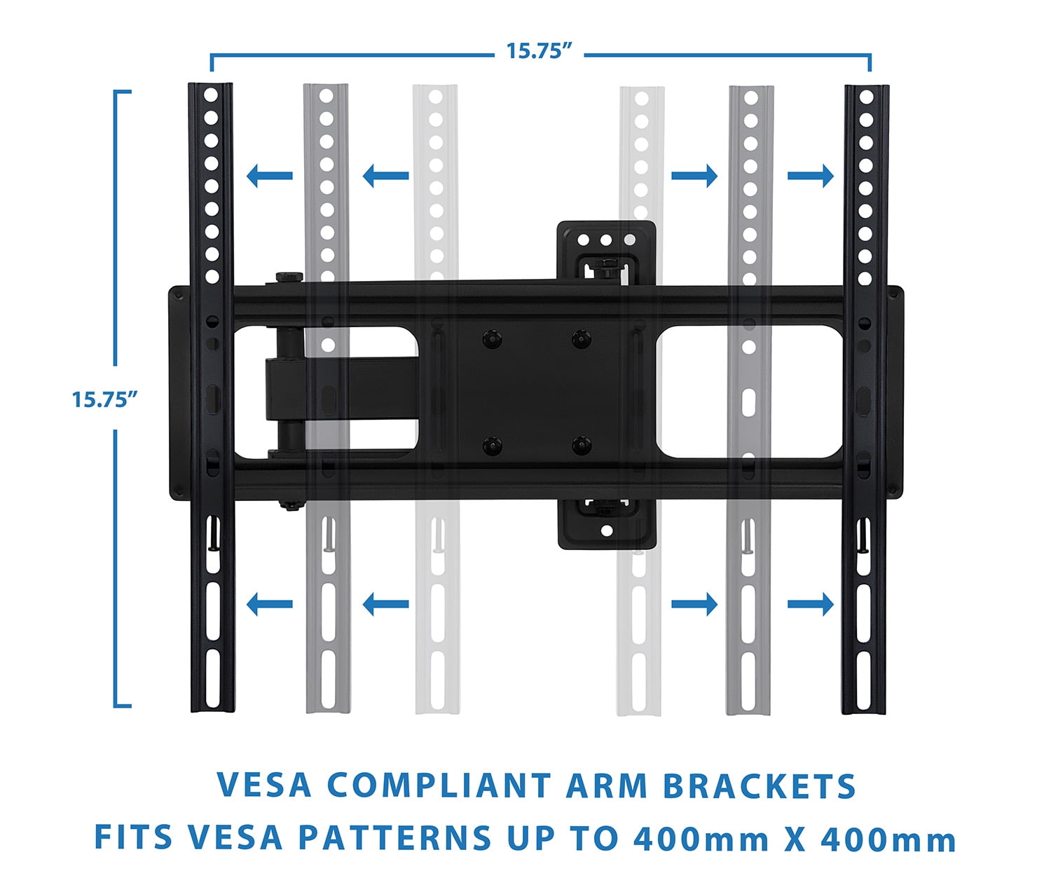 Mount-It! TV Wall Mount with Full Motion Articulating Arm | Fits 43"-55" TVs | 17" Extension