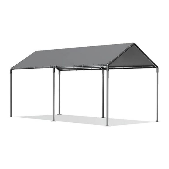 Carports Canopy 10x20 Heavy Duty, Metal Carport Waterproof Carports Garage Tent with 6 Steel Stakes Outdoor for Car Truck Boat