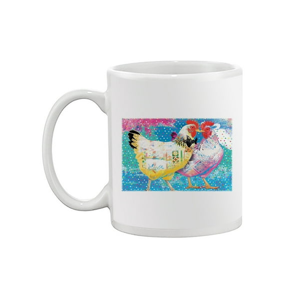 Image Conscious Elegant Chickens Mug - Porter Hastings Designs, 15 fl oz Ceramic Mug