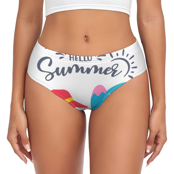 Balery Gnomes Summer Ropa Interior de Algodón para Mujer con Dibujo – Braguitas Cómodas y Elásticas, Estilo Clásico-Large