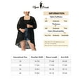 thumbnail image 6 of Agnes Orinda Women's Plus Size Lace Floral 3/4 Sleeve Sheer Casual Nylon Cardigans 1X Black, 6 of 7