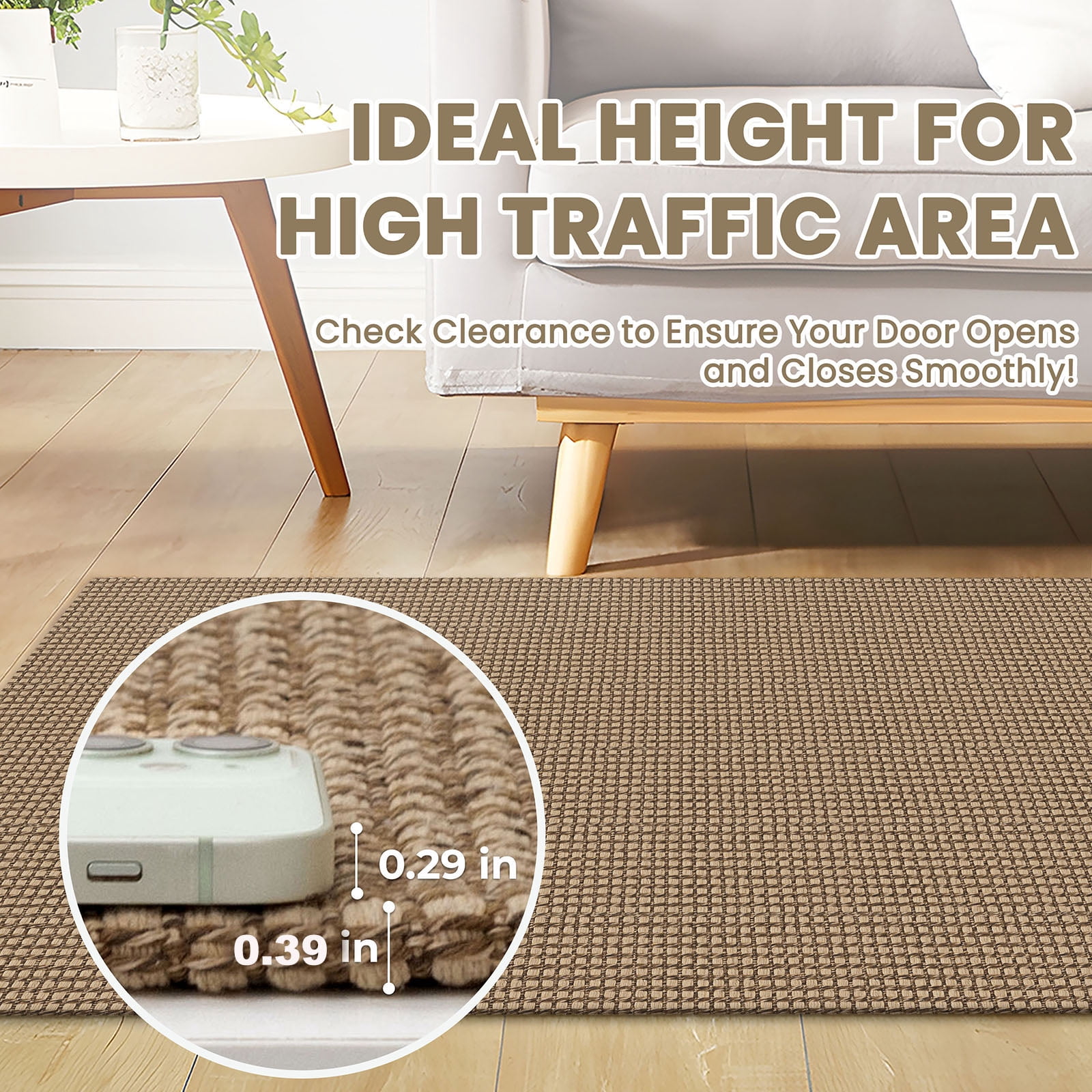 Glattice Runner Rug 2x6 Boho Washable Runner for Hallway Cotton Rubber Backed Kitchen Runner Braided Indoor Floor Carpet Runners for Entryway/Hallway/Kitchen/Bedroom, Orange/Tan/Brown