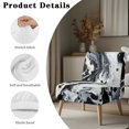thumbnail image 7 of ZIATUBLES Small Armless Slipper Accent Chair Cover Stretch Soft Sofa Slipcover Removable Non-Slip Couch Covers Modern Sofa Furniture Protector Cover for Living Room, White Black Fluid Pattern Marble, 7 of 7