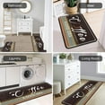 thumbnail image 5 of 2 Piece Coffee Themed Kitchen Rug Set, Soft and Absorbent Kitchen Floor Mats, Vintage Style Decor 17x30+17x47 Inches, 5 of 6