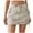 Khaki, variant on ShomPort Denim Mini Skirt for Women Summer Casual Cargo Short Skirt Drawstring Elastic Waist Button Skirts