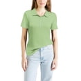 thumbnail image 6 of DORKASM Womens Polo Shirts Short Sleeve Button Lapel Collared Summer Tops Business Casual Basic Tees Light Green S, 6 of 7