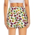 thumbnail image 4 of Uemuo Colorful Fruits Pattern Women's Athletic Shorts High Waisted Running Shorts with Liner Pockets Gym Elastic Workout Shorts-Medium, 4 of 9
