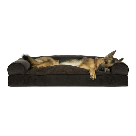 UPC: 0842229106152 | Furhaven Pillow Dog Bed for Large Dogs w/ Removable Bolsters & Washable Cover – Sherpa & Chenille Sofa – Coffee  Jumbo/XL Sofa – Sherpa & Chenille (Coffee) 40.0 L x 32.0 W x 8.0 Th Pillow (Fiberfill)