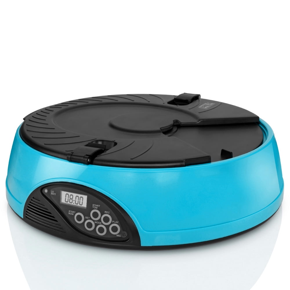 Automatic Dog Feeder 6 Meals (Blue) Programmable Timer Pet Cat Puppy