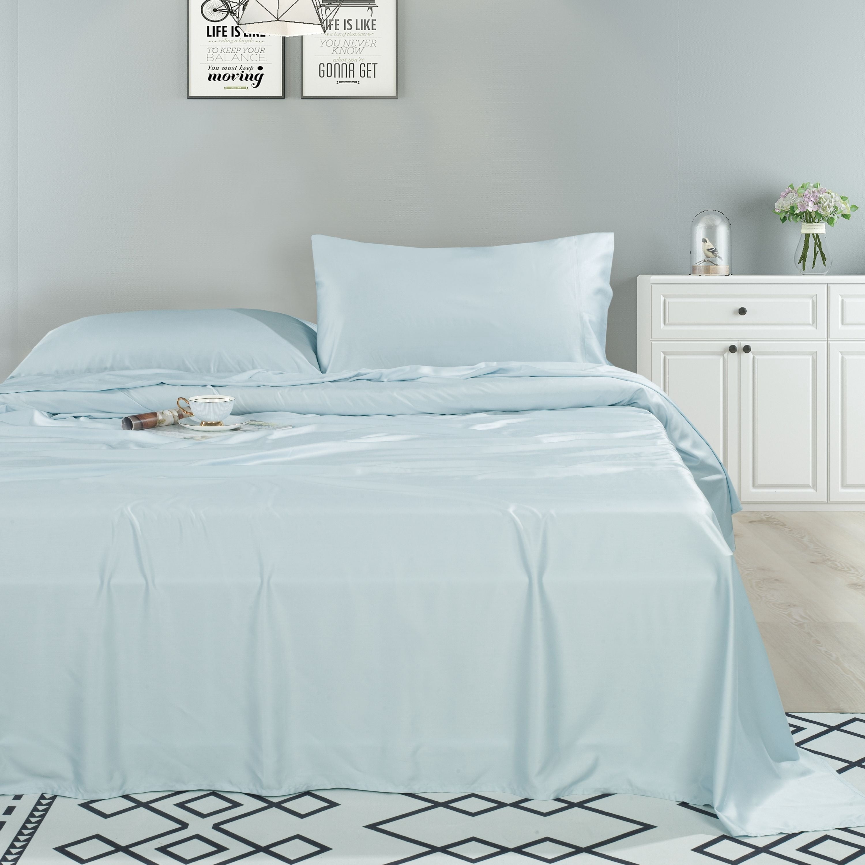 Fabstyles Metro 100% Viscose 4 Piece Sheet Set Silky Soft and Breathable